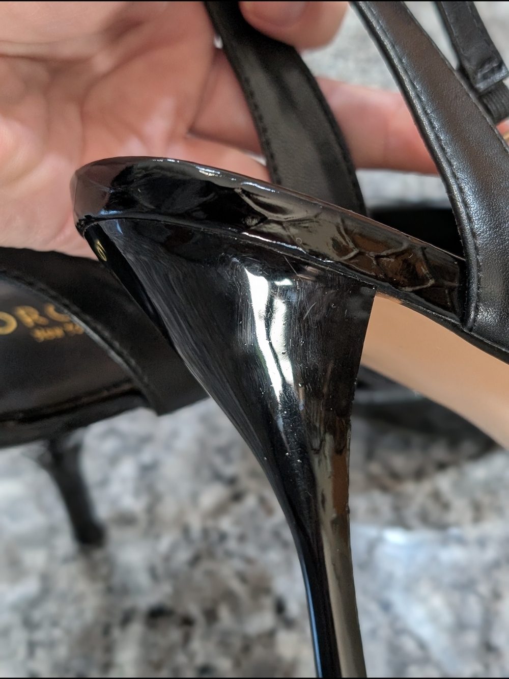 Torgeis New York Black Patent Heels | Pointed Toe Slingback | Size 10 | Chic Dre - Picture 13 of 15